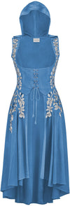 Tauriel Maxi Overdress Limited Edition Aegean Blue Silver Embroidery